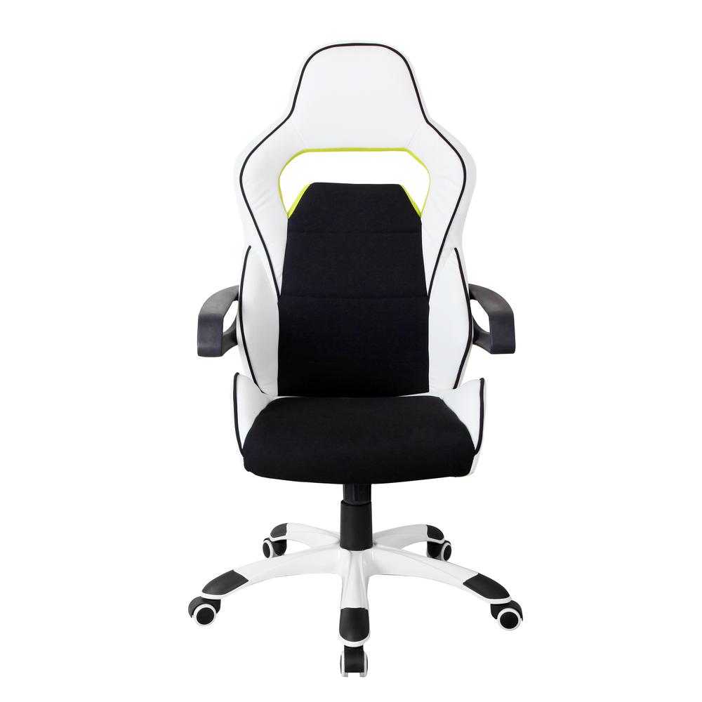 Techni Mobili Ergonomic Essential Racing Style Home & Office Chair, White. Picture 2