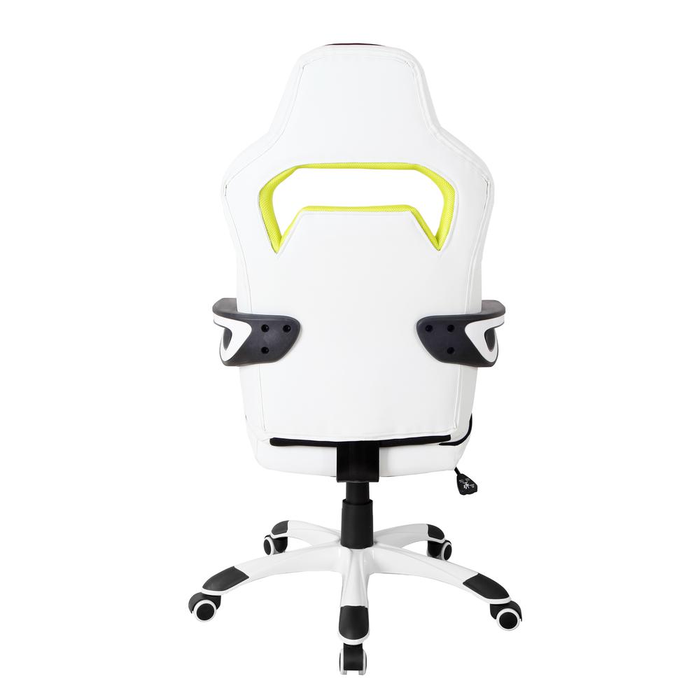 Techni Mobili Ergonomic Essential Racing Style Home & Office Chair, White. Picture 3