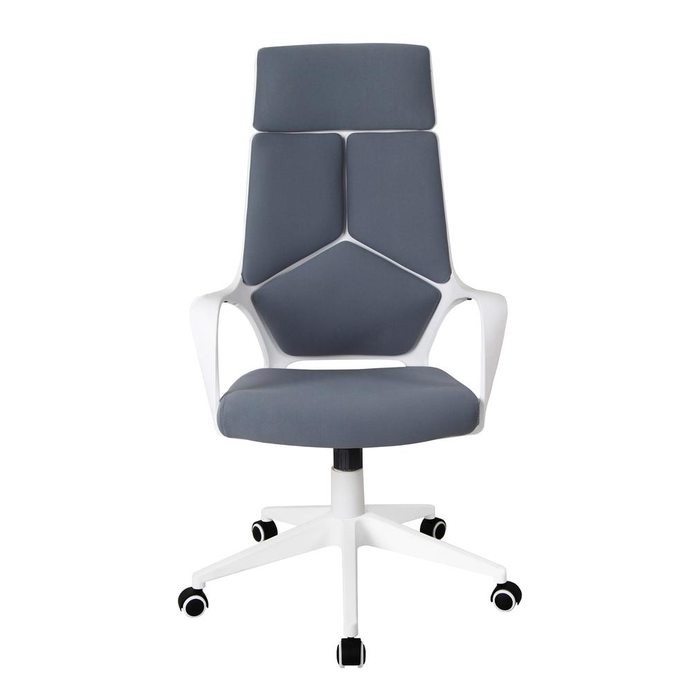 Techni Mobili Modern Studio Office Chair, Grey/White. Picture 2