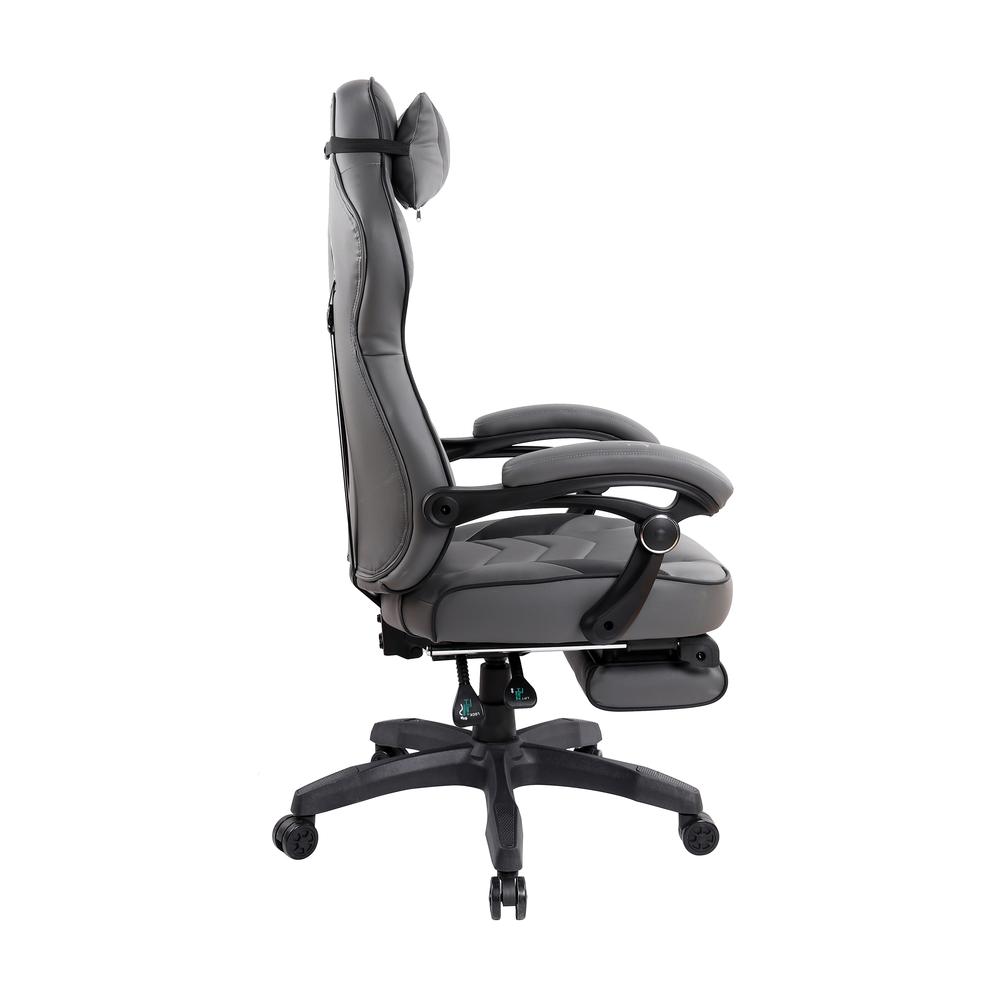 Reclining PU Leather Executive Office Chair with Footrest. Picture 6