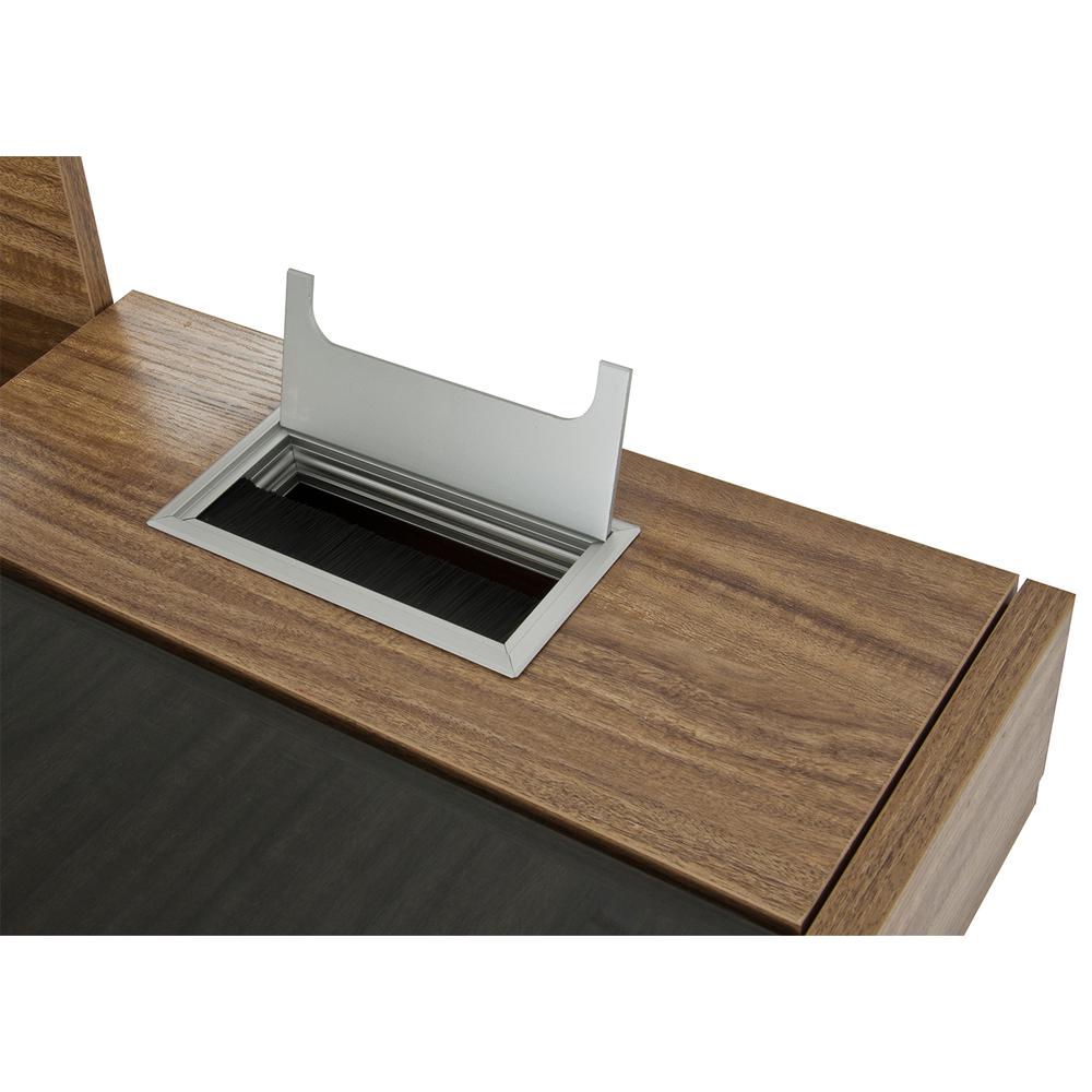 Compact Computer Desk with Multiple Storage. Color: Walnut. Picture 7