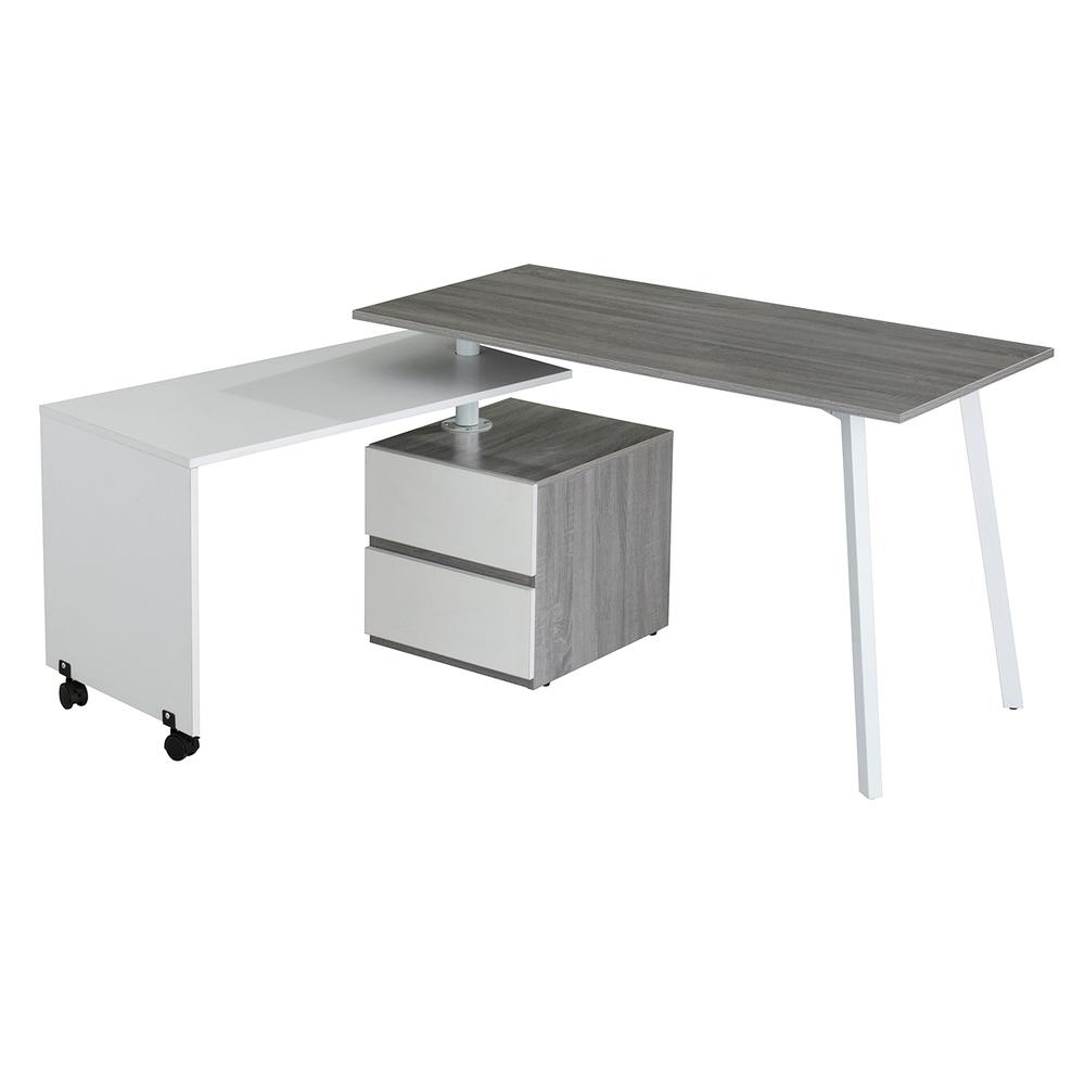 Rotating Multi-Positional Modern Desk . Color: Gray. Picture 1