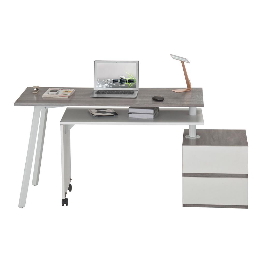 Rotating Multi-Positional Modern Desk . Color: Gray. Picture 2