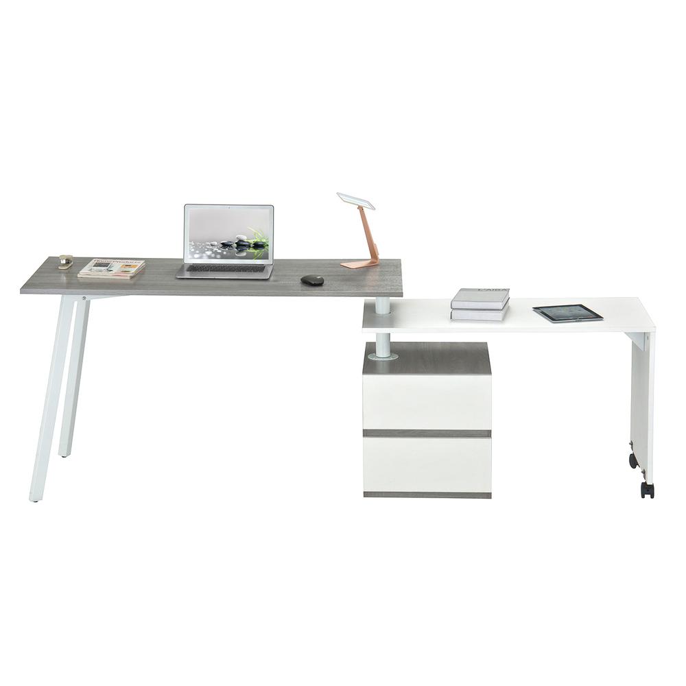Rotating Multi-Positional Modern Desk . Color: Gray. Picture 3