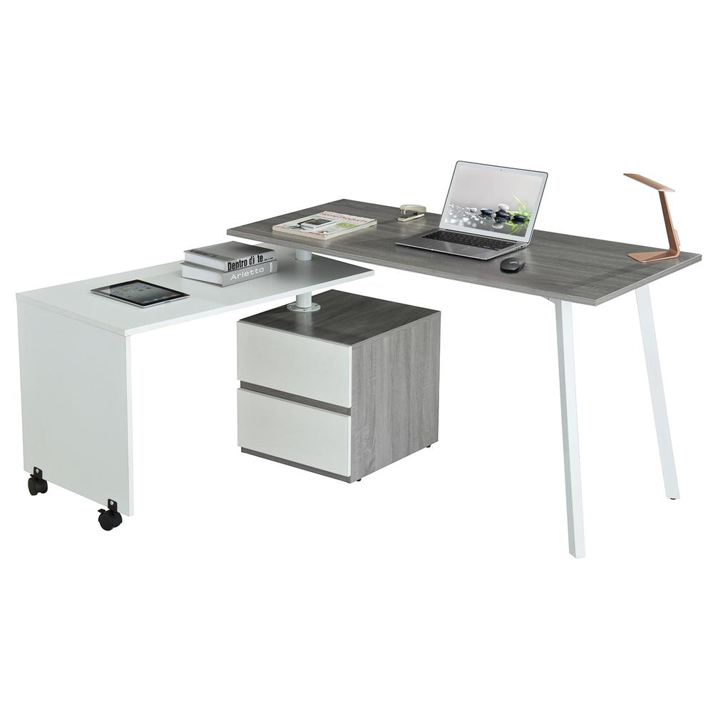 Rotating Multi-Positional Modern Desk . Color: Gray. Picture 12