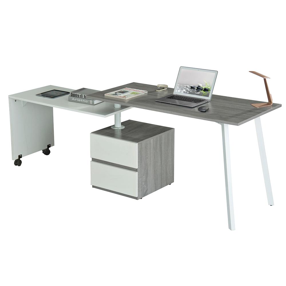 Rotating Multi-Positional Modern Desk . Color: Gray. Picture 18