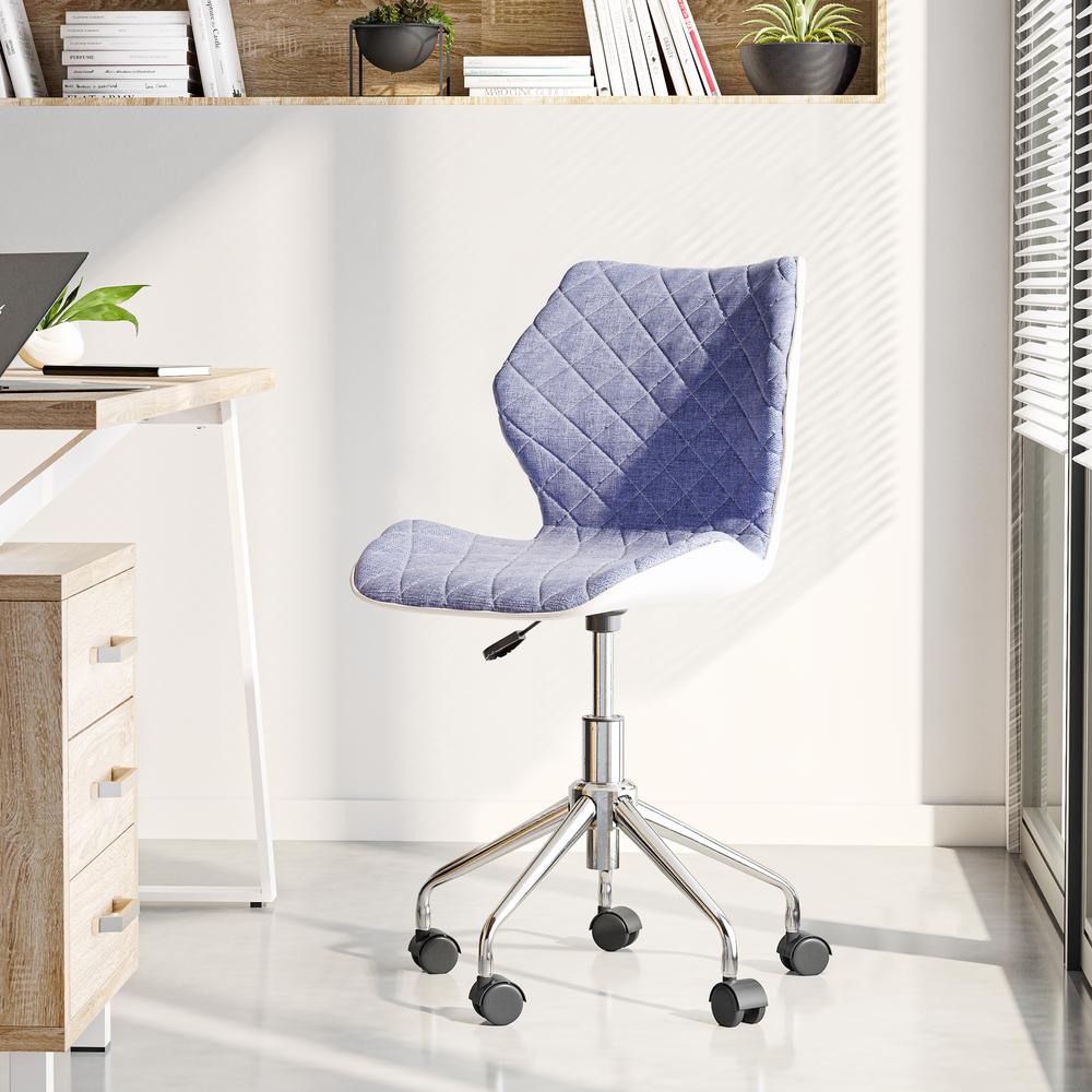 Techni Mobili Modern Height Adjutable Office Task Chair, Blue. Picture 5