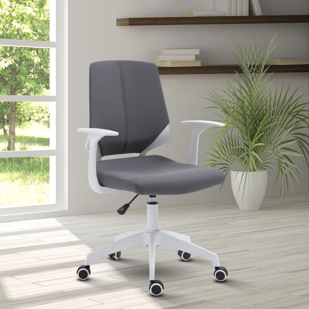 Techni Mobili Height Adjustable Mid Back Office Chair, Grey. Picture 5