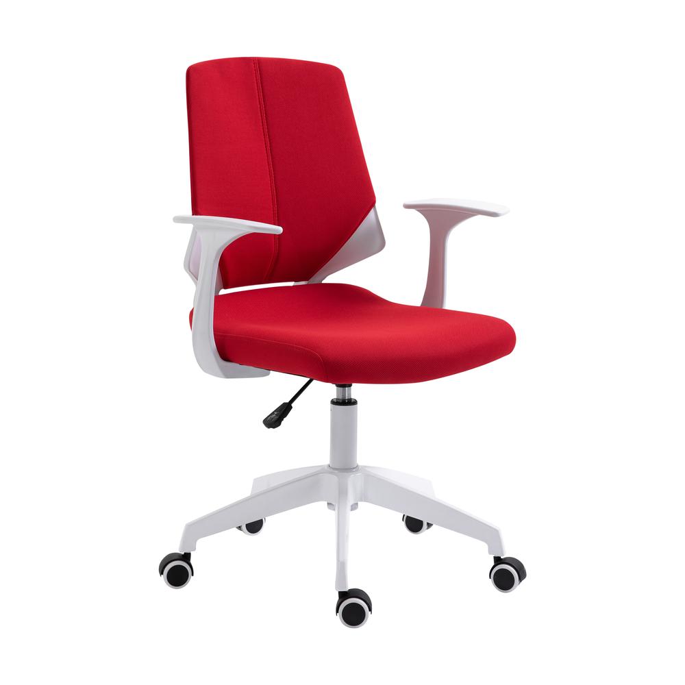 Techni Mobili Height Adjustable Mid Back Office Chair, Red. Picture 1