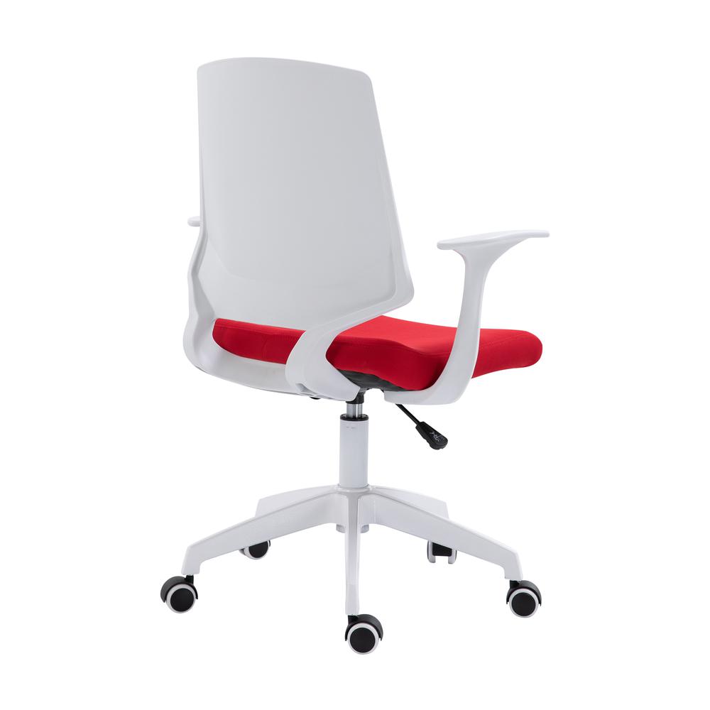 Techni Mobili Height Adjustable Mid Back Office Chair, Red. Picture 8