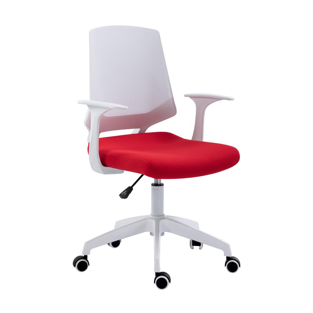Techni Mobili Height Adjustable Mid Back Office Chair, Red. Picture 9