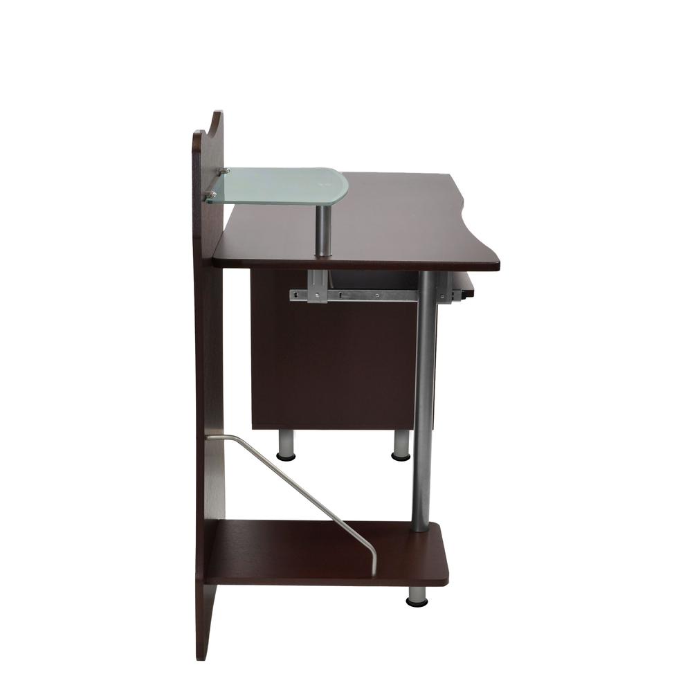 Stylish Computer Desk with Storage. Color: Chocolate. Picture 8