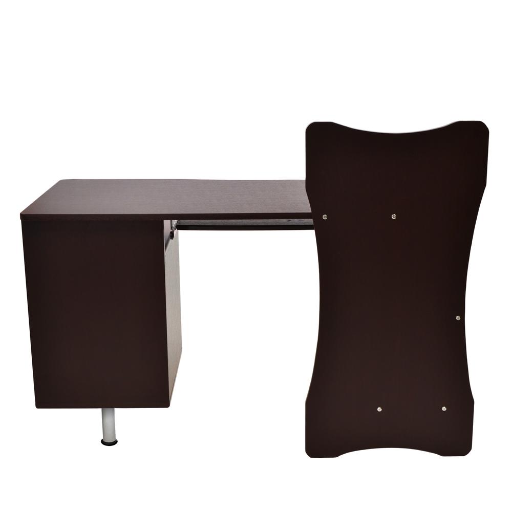Stylish Computer Desk with Storage. Color: Chocolate. Picture 9