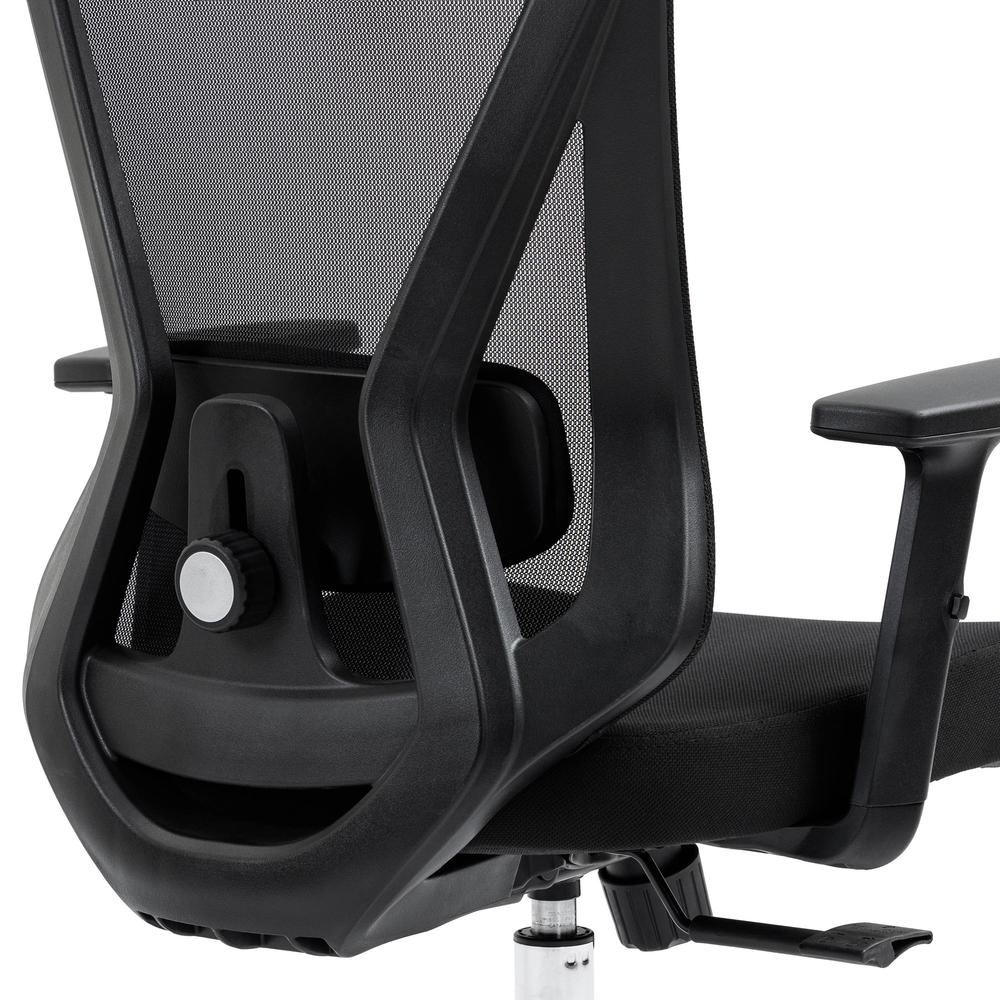 Truly Ergonomic Mesh Office Chair with Headrest & Lumbar Support, Black. Picture 7