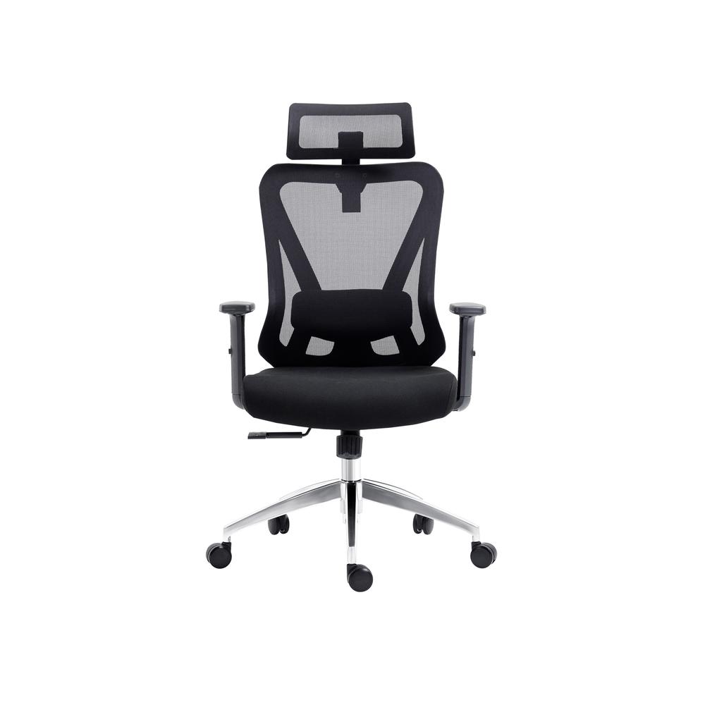 Truly Ergonomic Mesh Office Chair with Headrest & Lumbar Support, Black. Picture 2