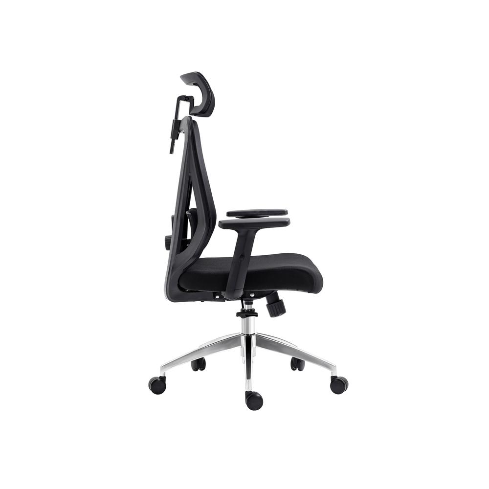 Truly Ergonomic Mesh Office Chair with Headrest & Lumbar Support, Black. Picture 3