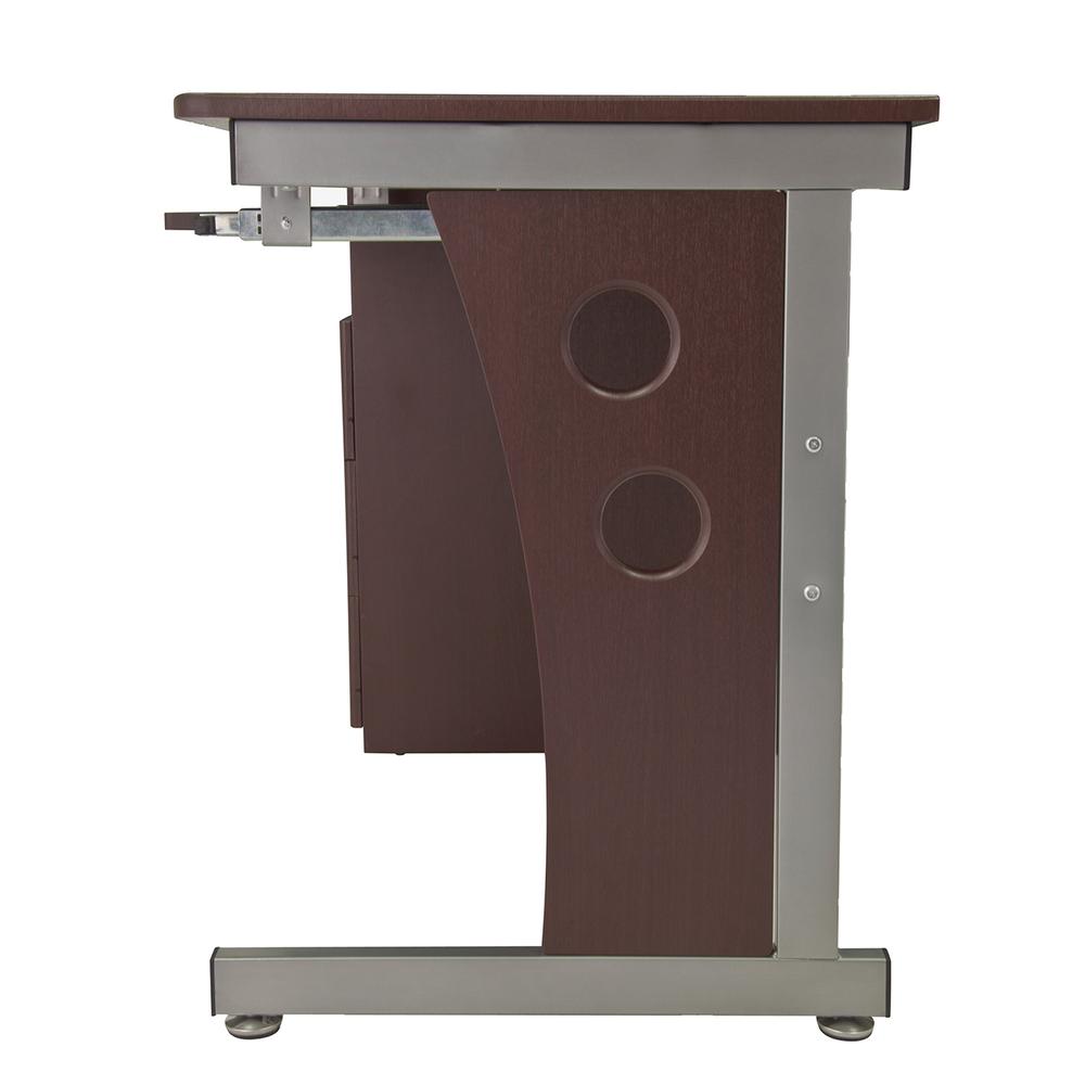 Computer Desk With Ample Storage. Color: Chocolate. Picture 2
