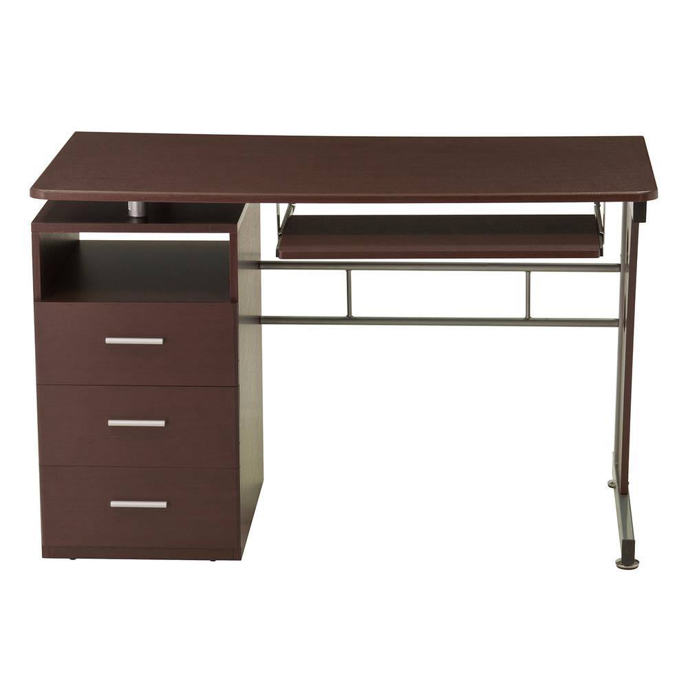 Computer Desk With Ample Storage. Color: Chocolate. Picture 5