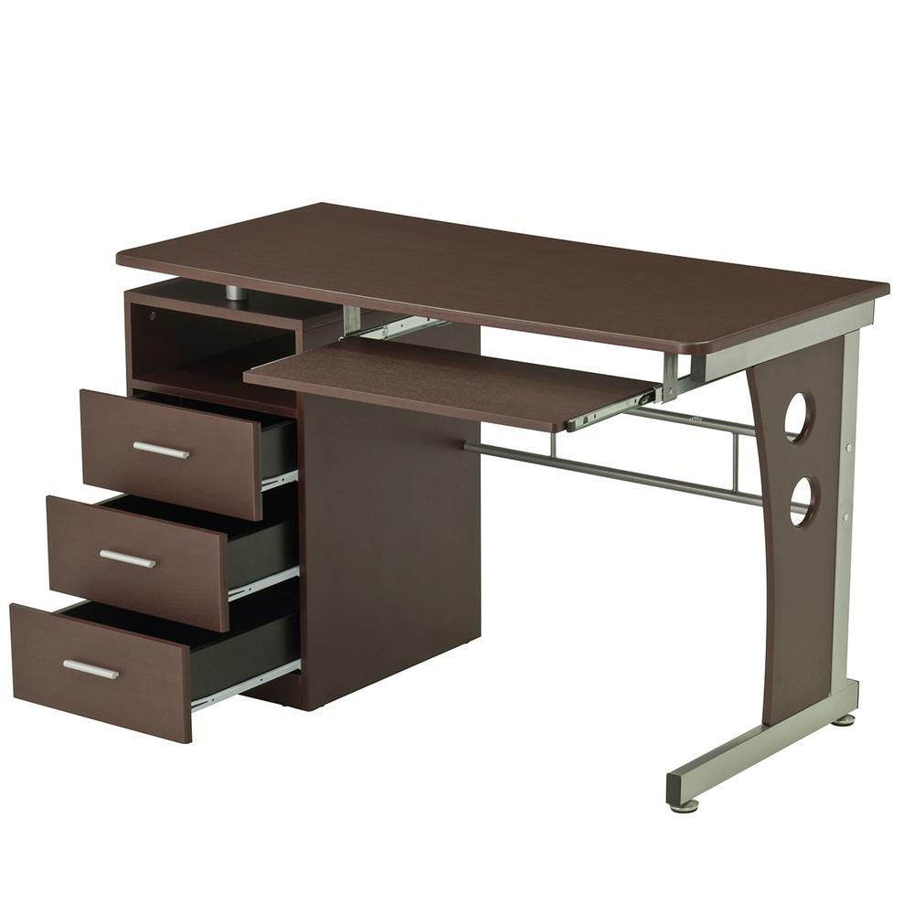 Computer Desk With Ample Storage. Color: Chocolate. Picture 10