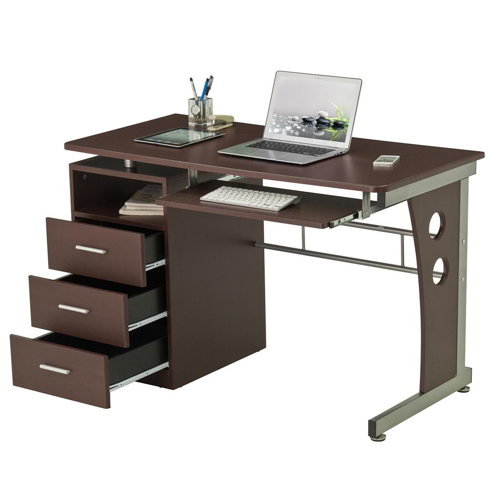 Computer Desk With Ample Storage. Color: Chocolate. Picture 11