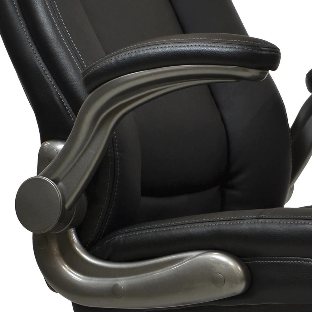 Medium Back Executive Office Chair with Flip-up Arms. Color: Black. Picture 9