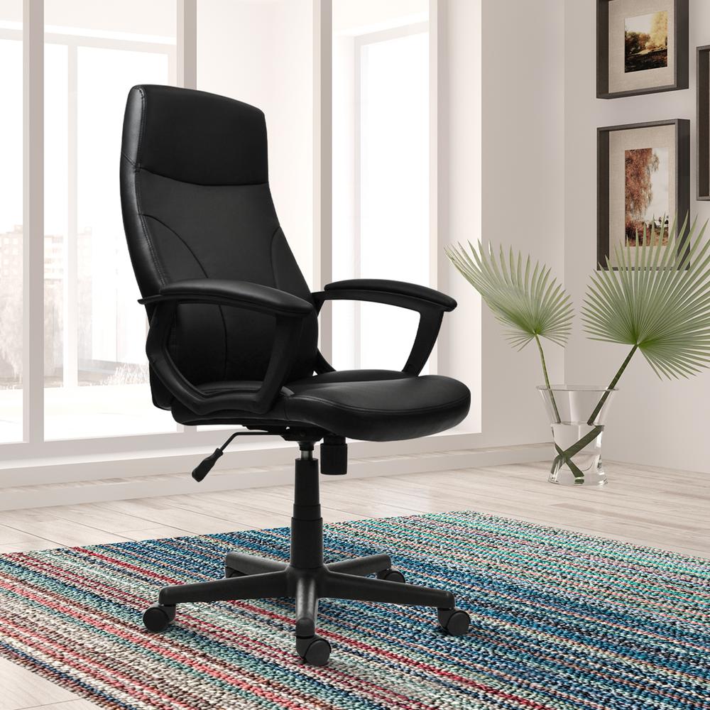 Medium Back Executive Office Chair. Color: Black. Picture 5