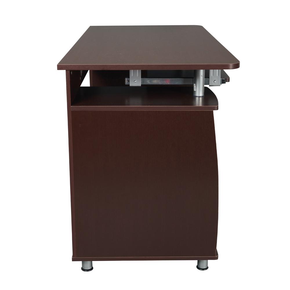 Complete Workstation Computer Desk with Storage. Color: Chocolate. Picture 4