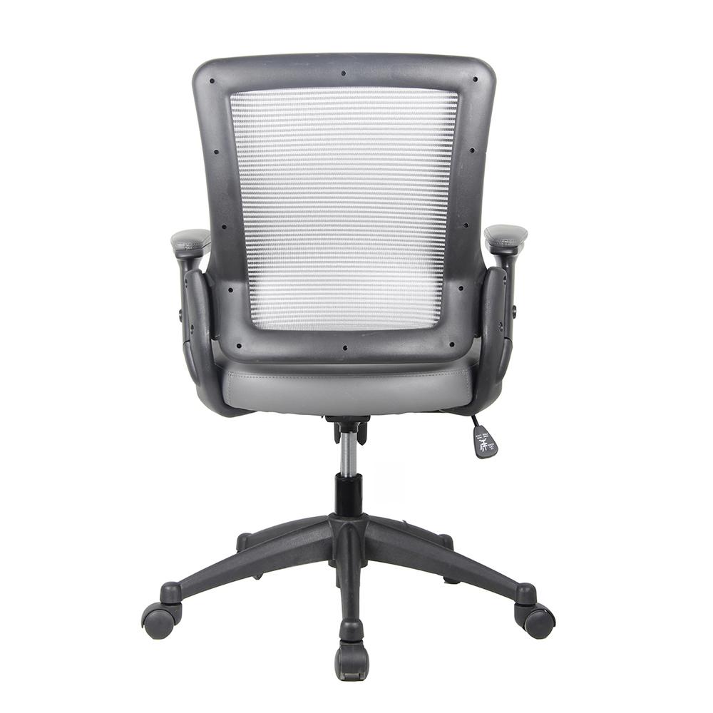 Mid-Back Mesh Task Office Chair with Flip Up Arms. Color: Gray. Picture 3