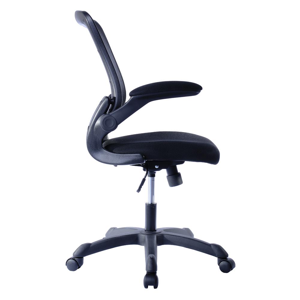 Mesh Task Office Chair with Flip Up Arms. Color: Black. Picture 3
