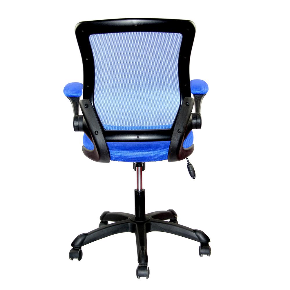 Mesh Task Office Chair with Flip Up Arms. Color: Blue. Picture 4