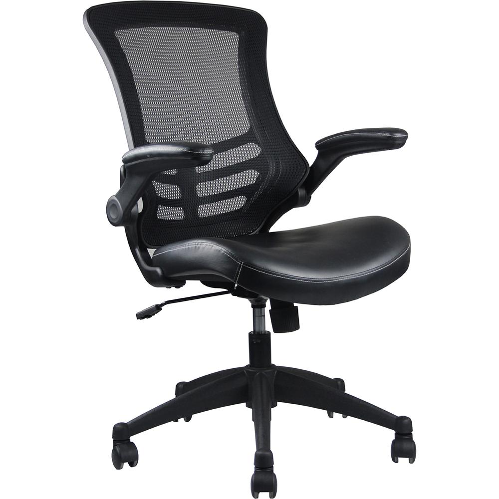 Stylish Mid-Back Mesh Office Chair With Adjustable Arms. Color: Black. The main picture.