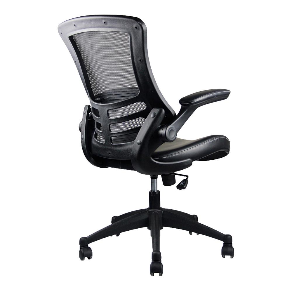 Stylish Mid-Back Mesh Office Chair With Adjustable Arms. Color: Black. Picture 3