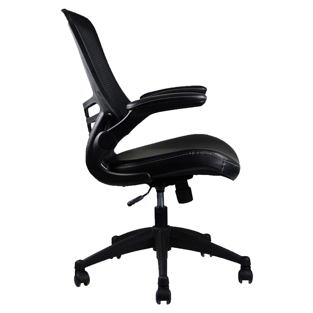 Stylish Mid-Back Mesh Office Chair With Adjustable Arms. Color: Black. Picture 4