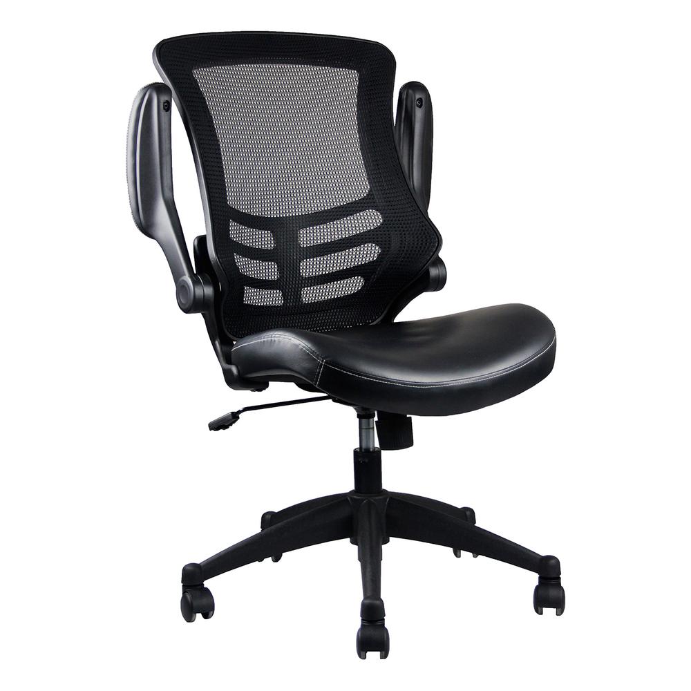 Stylish Mid-Back Mesh Office Chair With Adjustable Arms. Color: Black. Picture 9