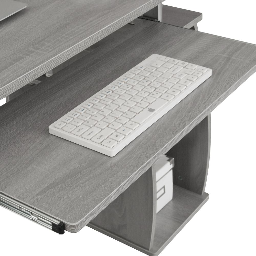 Complete Computer Workstation Desk With Storage, Gray. Picture 3