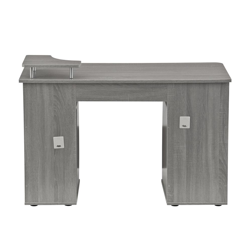 Complete Computer Workstation Desk With Storage, Gray. Picture 12