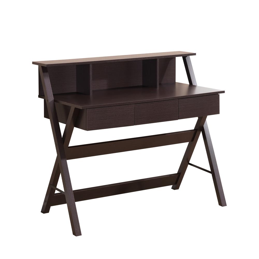 Writing Desk with Storage. Color: Wenge. Picture 1