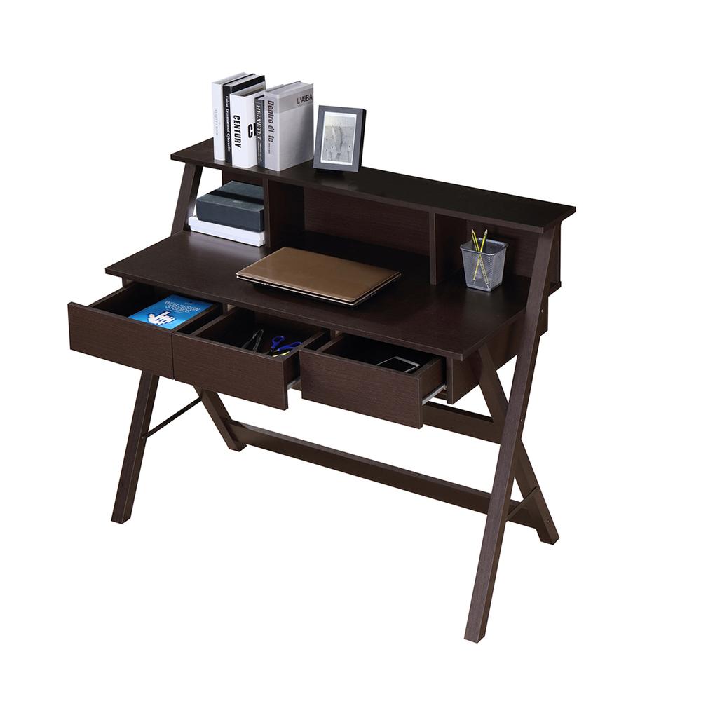 Writing Desk with Storage. Color: Wenge. Picture 2