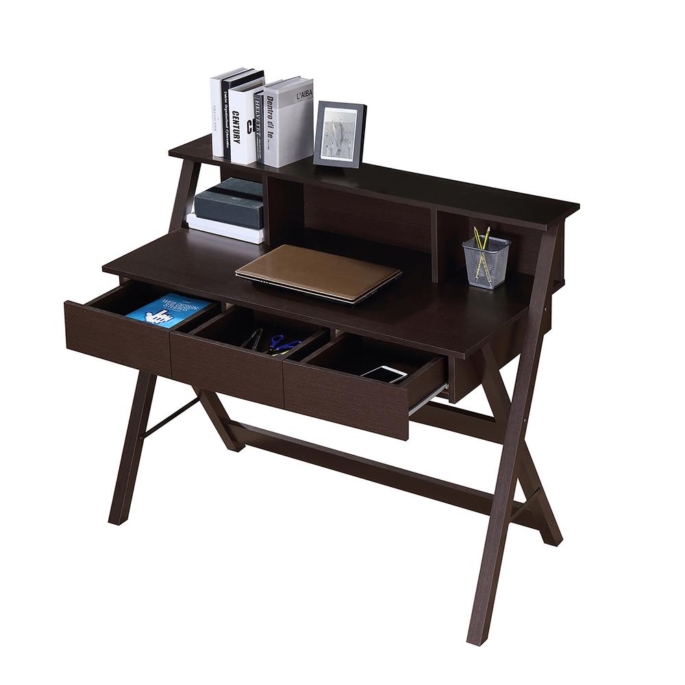 Writing Desk with Storage. Color: Wenge. Picture 3