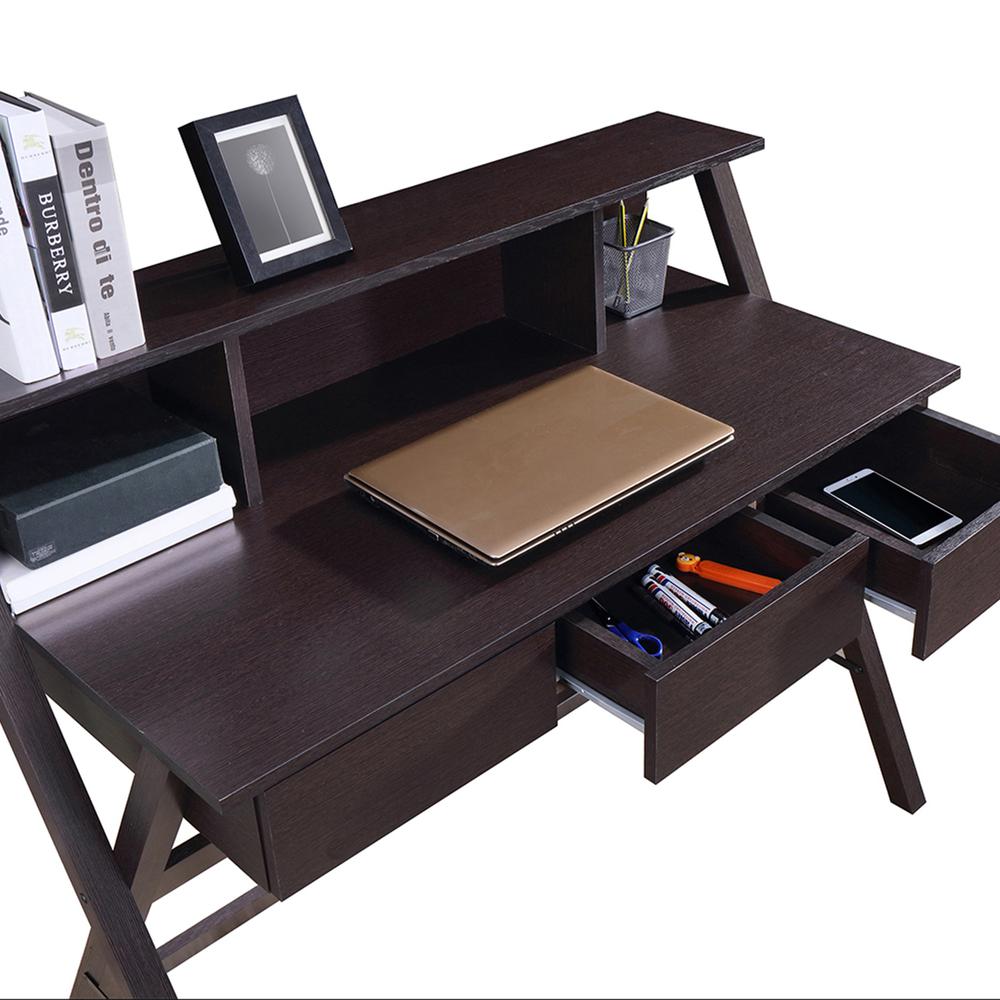 Writing Desk with Storage. Color: Wenge. Picture 4