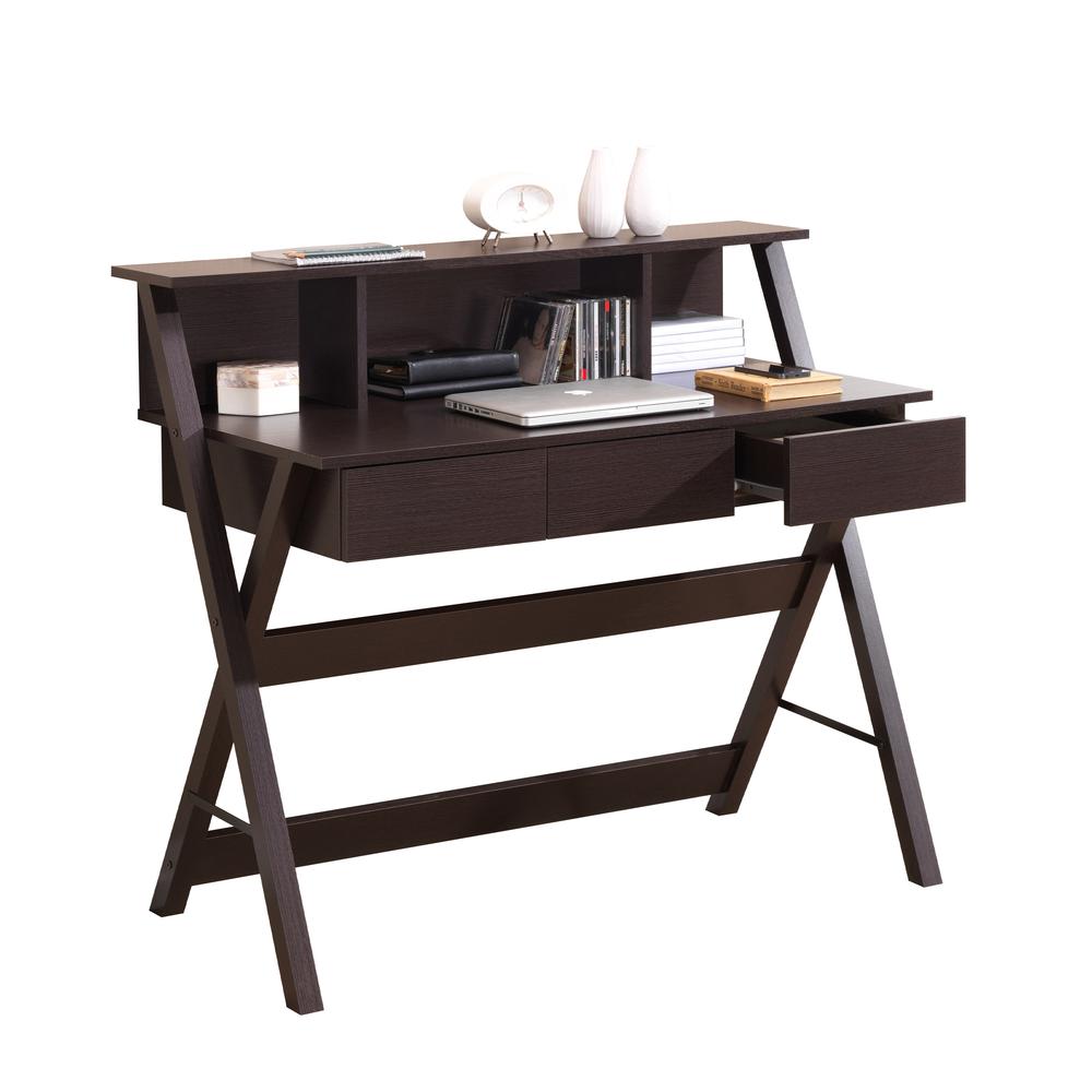 Writing Desk with Storage. Color: Wenge. Picture 6