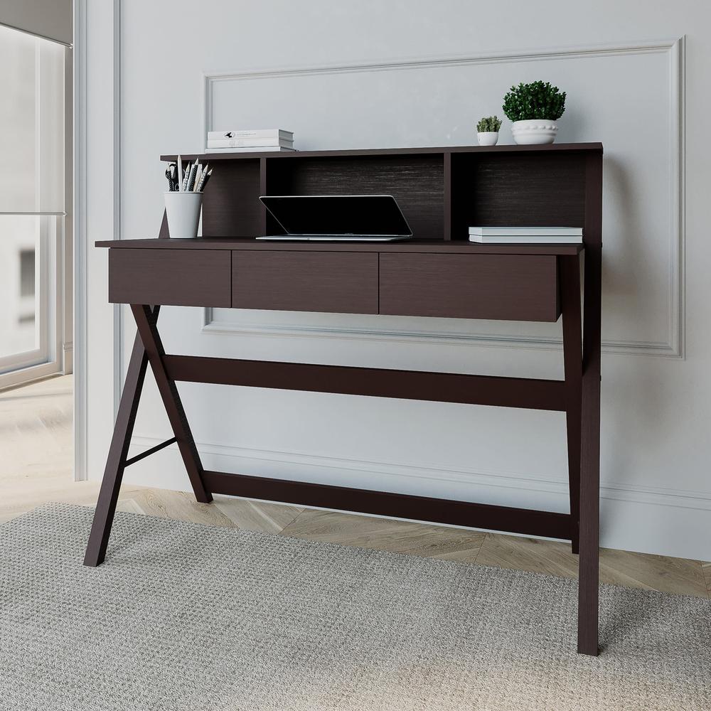 Writing Desk with Storage. Color: Wenge. Picture 8