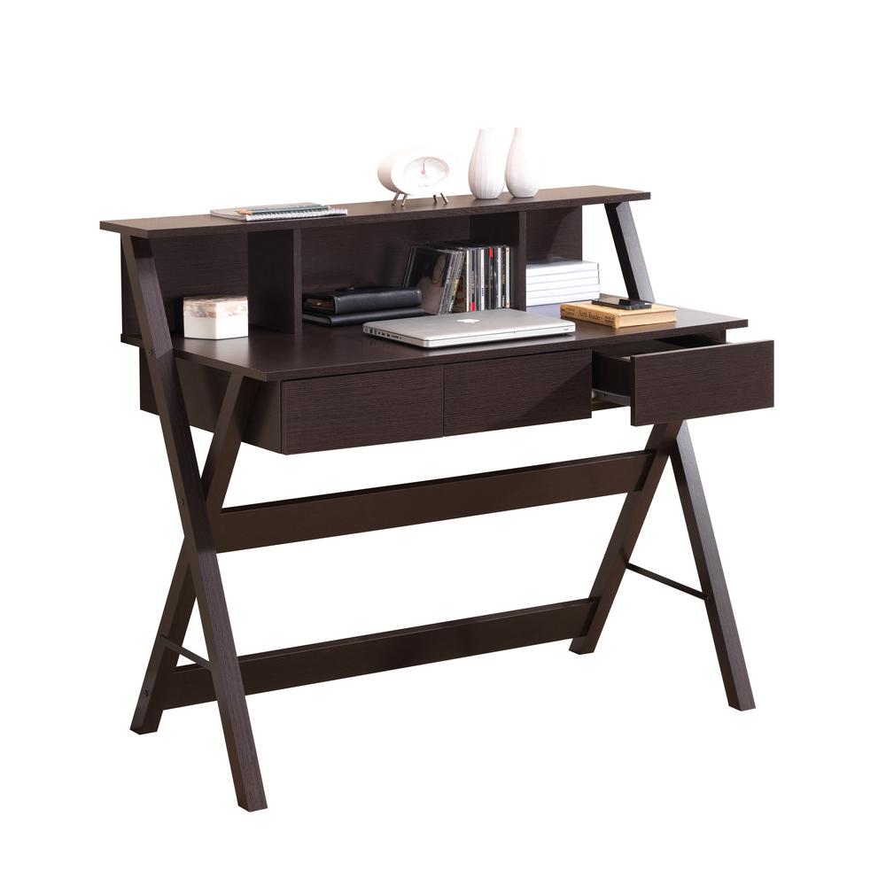 Writing Desk with Storage. Color: Wenge. Picture 11
