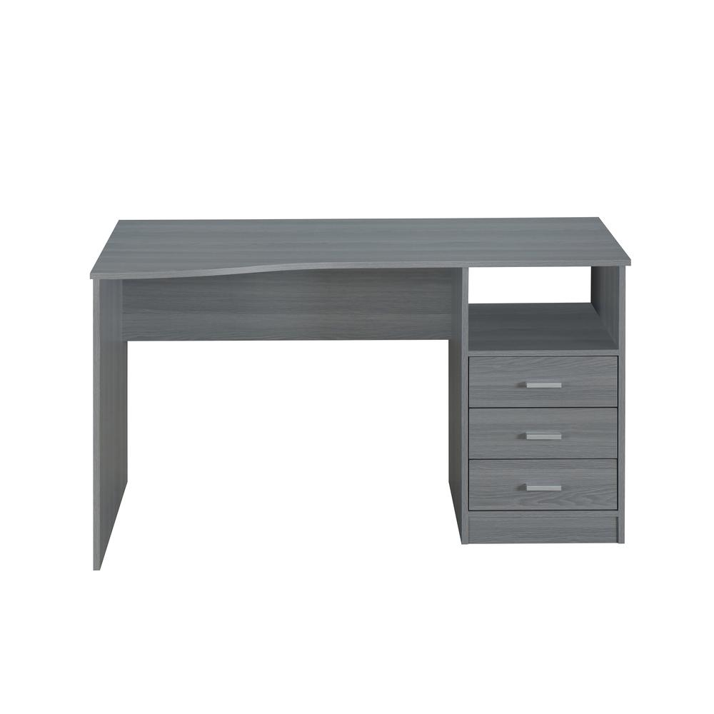 Classic Computer Desk with Multiple Drawers, Grey. Picture 1