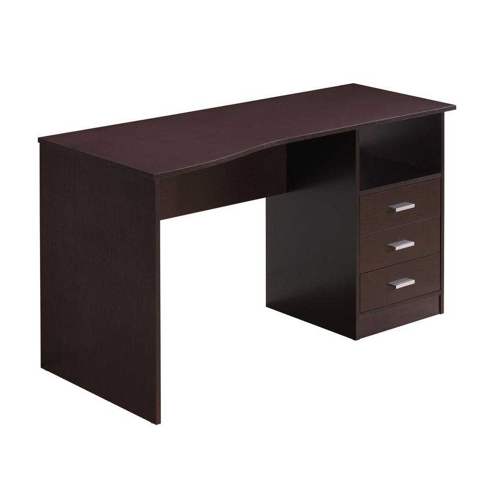 Classic Computer Desk with Multiple Drawers. Color: Wenge. Picture 1