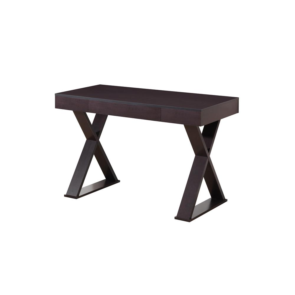 Trendy Writing Desk with Drawer. Color: Espresso. Picture 1