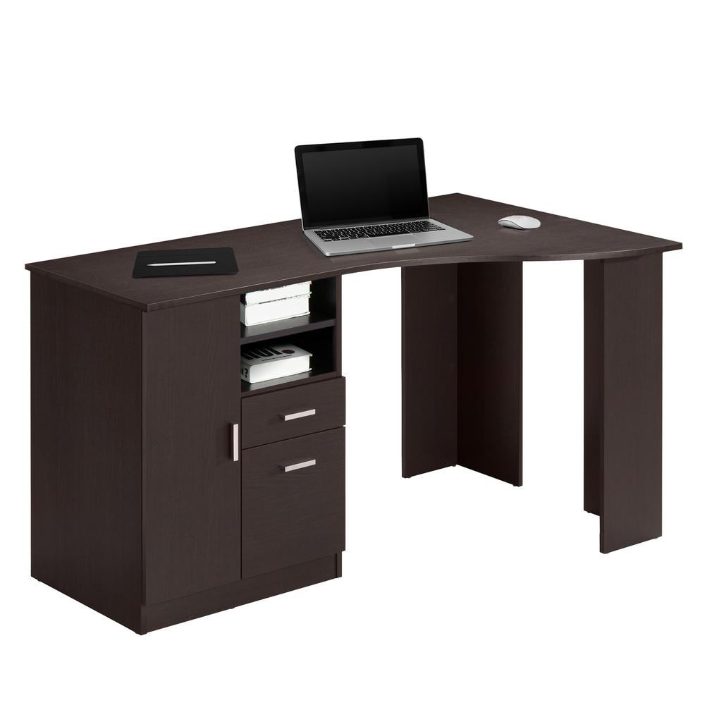 Techni Mobili Classic Office Desk with Storage, Espresso. Picture 3