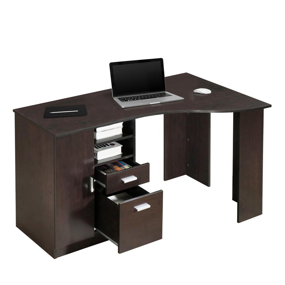 Techni Mobili Classic Office Desk with Storage, Espresso. Picture 8