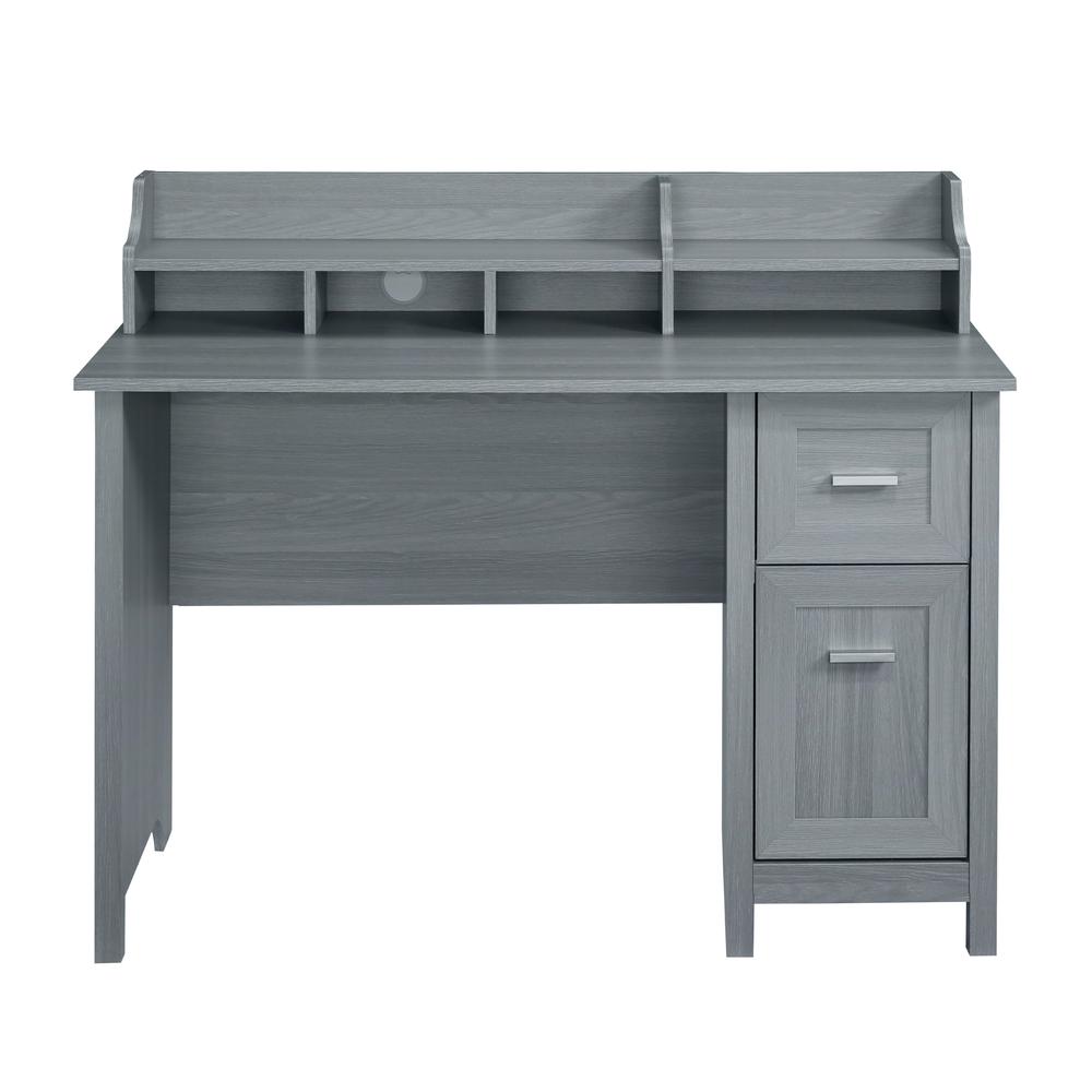 Techni Mobili Classic Office Desk with Storage, Grey. Picture 2