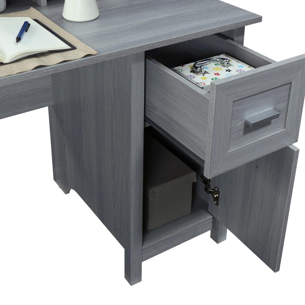 Techni Mobili Classic Office Desk with Storage, Grey. Picture 8